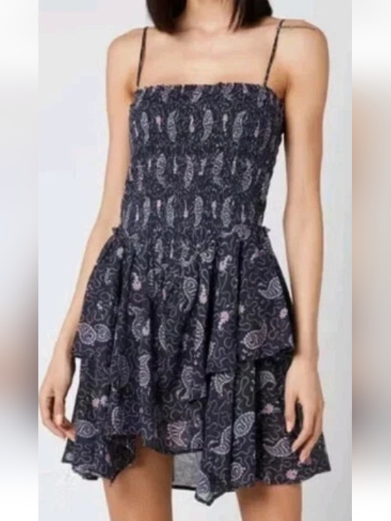 Isabel Marant Dresses & Skirts - Isabel Marant Etoile Anka Dress Smocked Shirred Tiered Paisley Print Size EU 34
